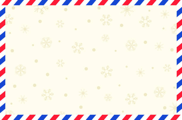 航空便枠付きグリーティング カードの背景 - greeting card christmas envelope mail点のイラスト素材／クリップアート素材／マンガ素材／アイコン素材
