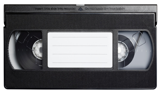 Video cassette tape isolated on white.