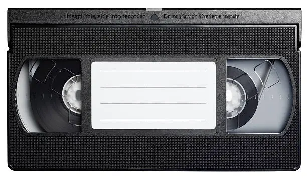 Photo of Video cassette tape isolated on white.