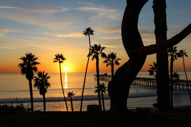 istock Sunset at San Clemente Pier with Palms 1157686949