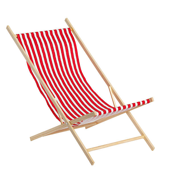 rosso giocattoli chaise longue su sfondo bianco - chair beach chaise longue isolated foto e immagini stock