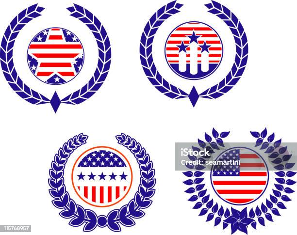 Сша Символы — стоковая векторная графика и другие изображения на тему Лавровый венок - Лавровый венок, Правительство, Американская культура