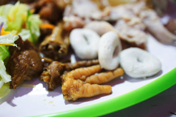 Boiled chicken feet for meal in Thailand