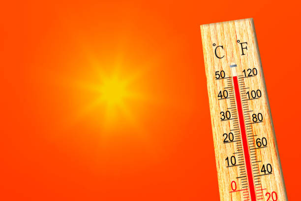 istock Summer heat. Thermometer shows high temperature in summer. Ambient temperature plus 50 degrees celsius 1157708755