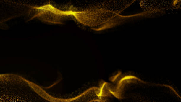 istock Luxury golden glitter shiny wave flow light in space background, 3D rendering for stage show presentation screen projector. 1157710293
