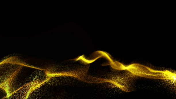 istock Luxury golden glitter shiny wave flow light in space background, 3D rendering for stage show presentation screen projector. 1157710296