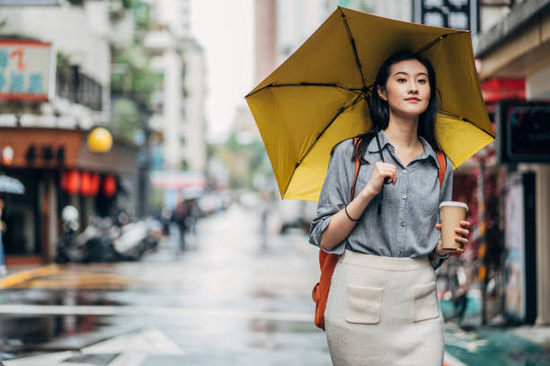 istock Young woman on a rainy day 1157715780
