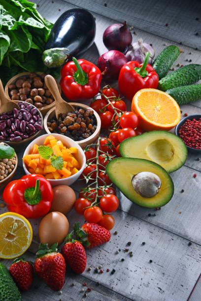 istock Assorted organic food products on the table 1157717382