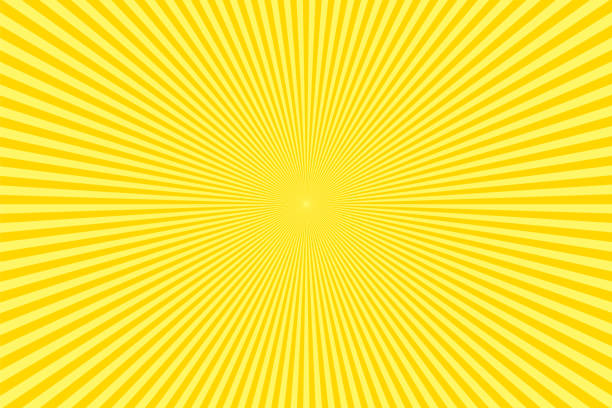 солнечные лучи: фон желтых лучей - retro burst stock illustrations