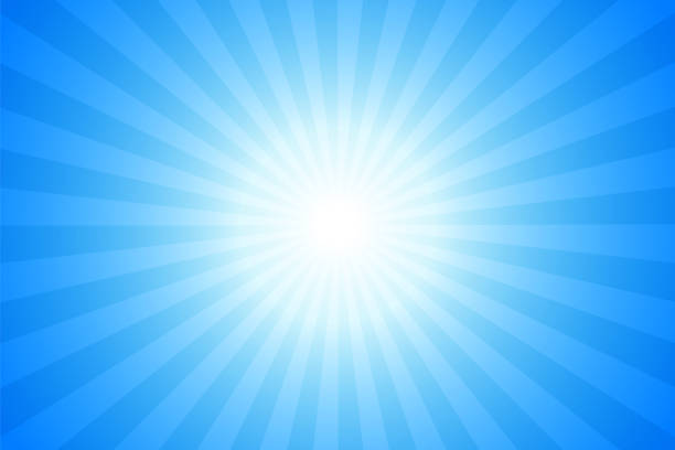 ilustrações de stock, clip art, desenhos animados e ícones de sunbeams: bright rays background - blue background ilustrações