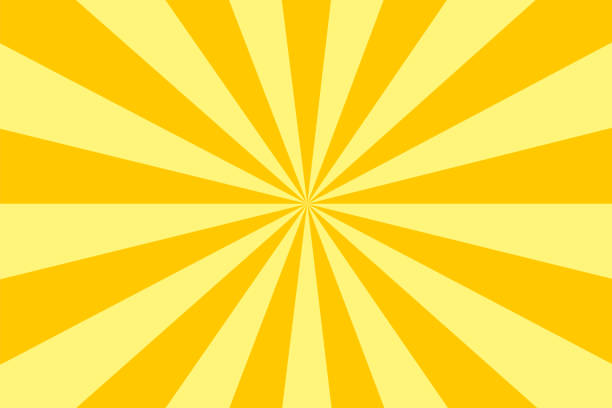 солнечные лучи: фон желтых лучей - vanishing point diminishing perspective sunbeam abstract stock illustrations