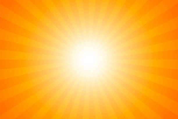 Sunbeams: Bright rays background Sunbeams: Bright rays background orange color stock illustrations