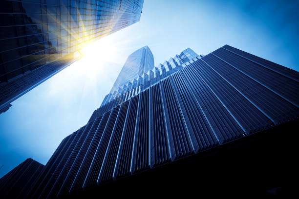 istock Commercial building low angle view in Guangzhou, China 1157731501