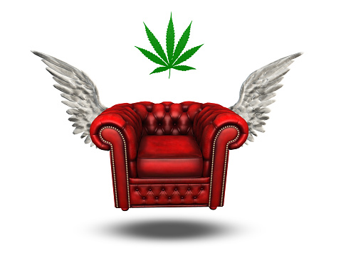Winged Chair and Marijuana leaf