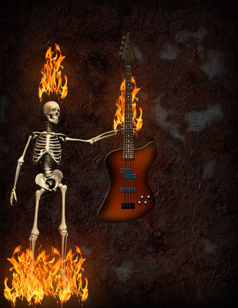 istock Bass Guitar in Fire 1157731583