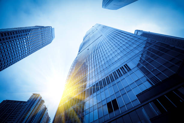 istock Commercial building low angle view in Guangzhou, China 1157732360