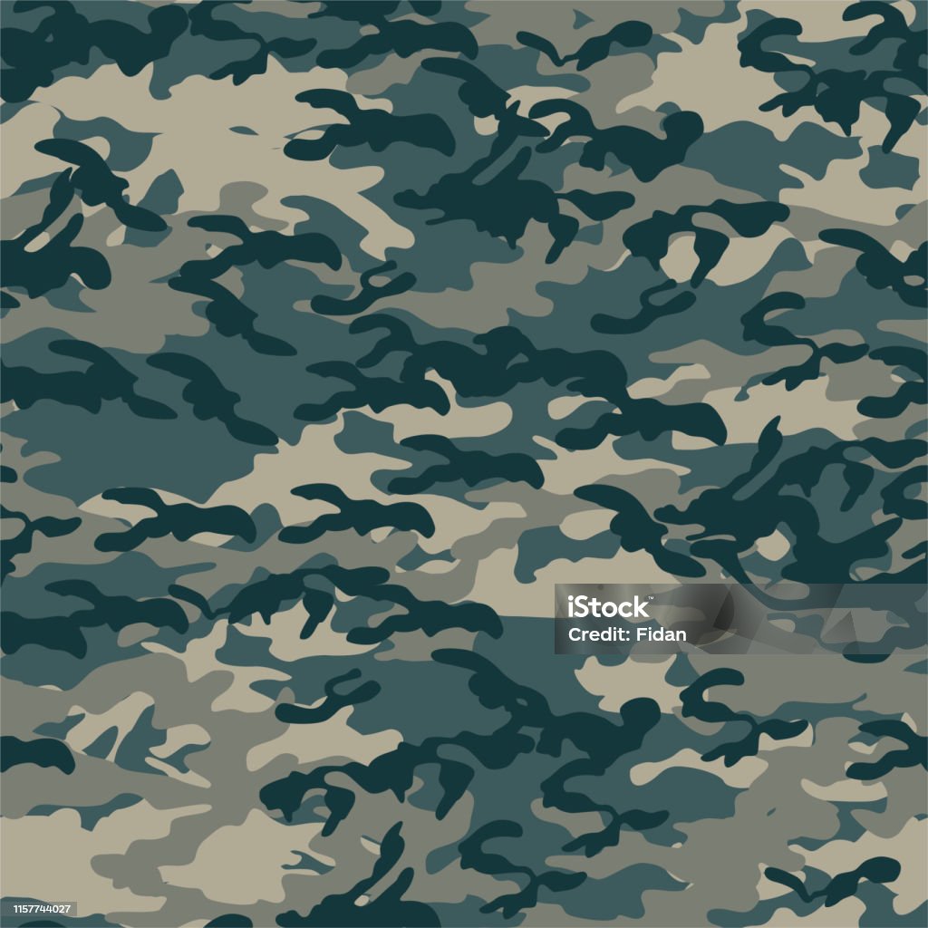 Seamless vector camouflage pattern. Military/ uniform/ army background. For fabric, textile, design, advertising banner. Camouflage stock vector