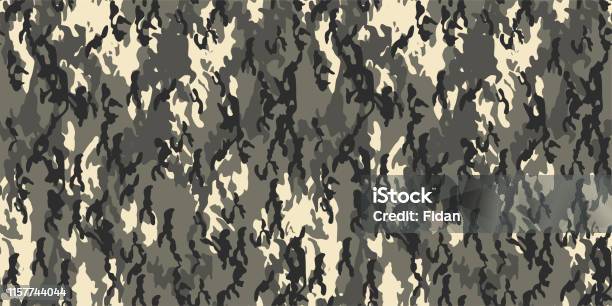 Seamless Vector Camouflage Pattern Military Uniform Army Background For Fabric Textile Design Advertising Banner Stock Illustration - Download Image Now