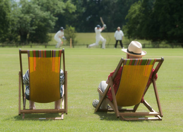 istock cricket on a village green in England 1157747426