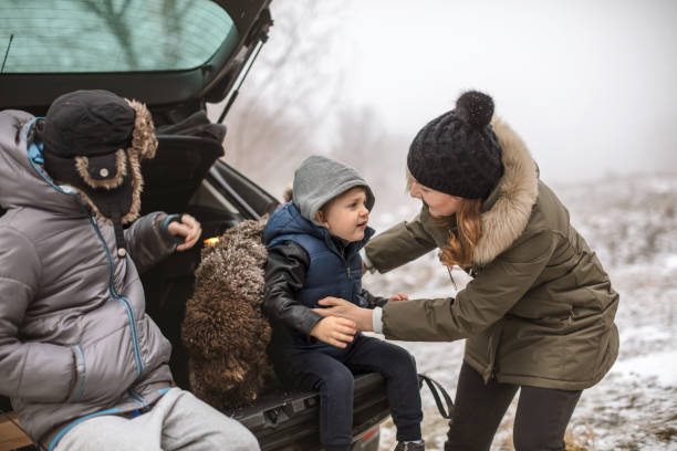 istock Happy family on a winter day 1157752497