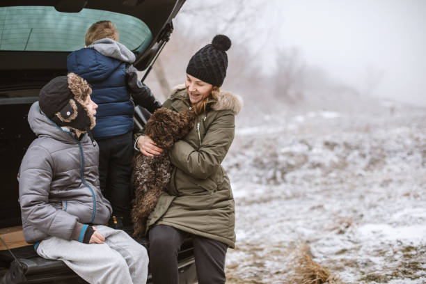 istock Happy family on a winter day 1157752526