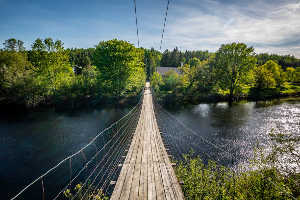 Wire footbridge \