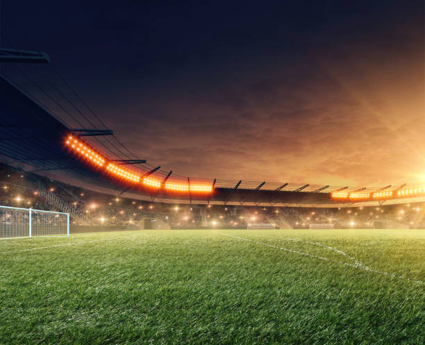 istock soccer field with illumination and night sky 1157756310