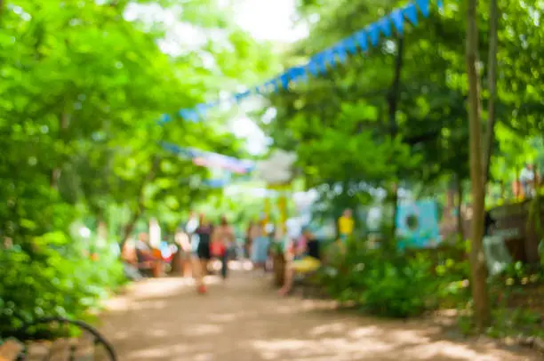 Photo of Abstract blur image of day festival in garden with bokeh