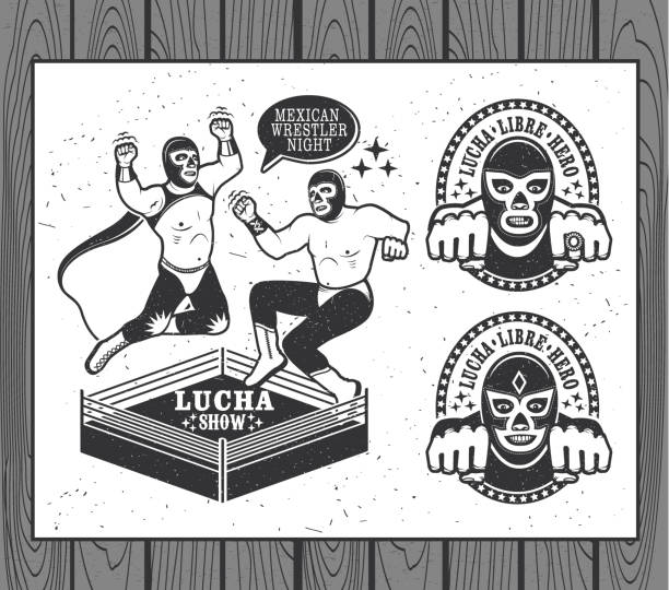 Lucha Libre Collection - ilustração de arte vetorial