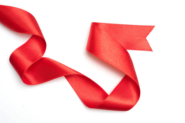 istock Red ribbon border isolated on white background 1157760908