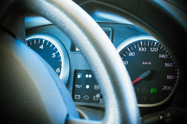 Speedometer and dashboard of the car