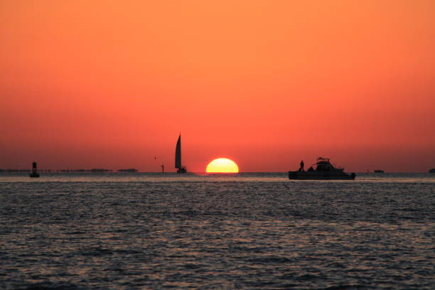 istock Sunset view in Key West, with sails and boats 1157763541