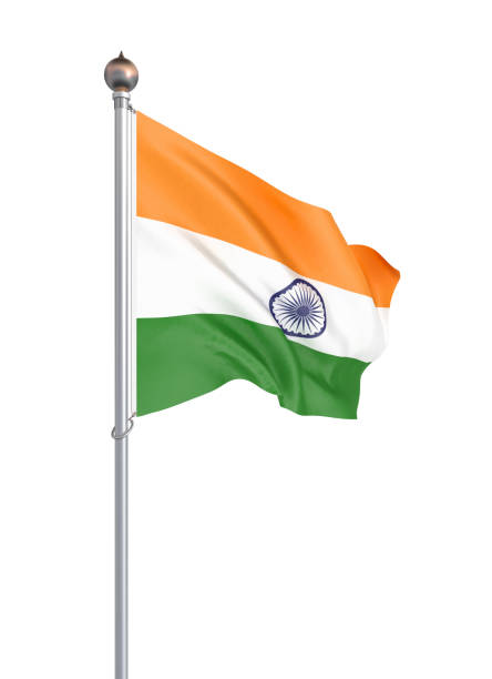 istock India flag blowing in the wind. Background texture. 3d rendering, wave, 3d illustration. - Illustration. Isolated on white. 1157769508