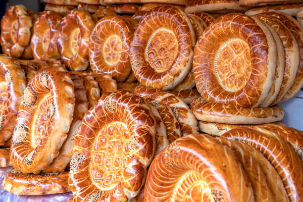 istock Oriental flat cakes decorated with patterns and seeds 1157771901