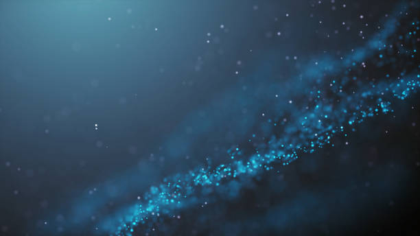istock Popular Abstract background shining blue dust particles stars sparks wave 3d animation 1157776563