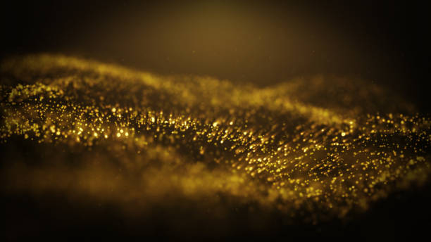 istock Popular Abstract background shining gold dust particles stars sparks wave 3d animation 1157776597