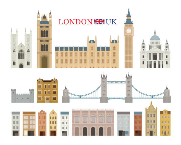 ilustraciones, imágenes clip art, dibujos animados e iconos de stock de lugares de interés de londres, inglaterra y reino unido - st paul illustrations