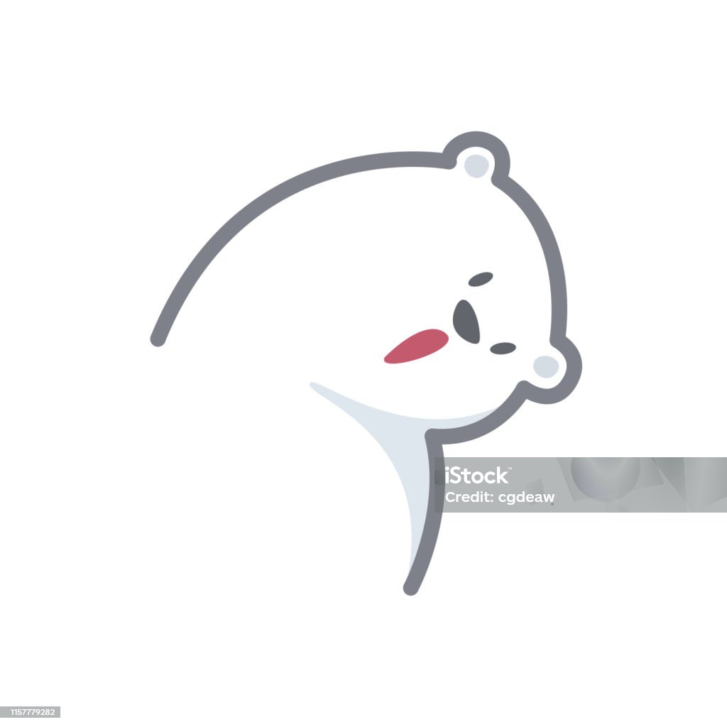 Nhân Vật Hoạt Hình Gấu Trắng Dễ Thương Bị Cô Lập Trên Nền Trắng ...