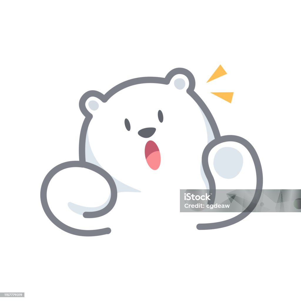 Gấu Trắng Hoạt Hình Nhân Vật Dễ Thương Cô Lập Trên Nền Trắng Đẹp ...