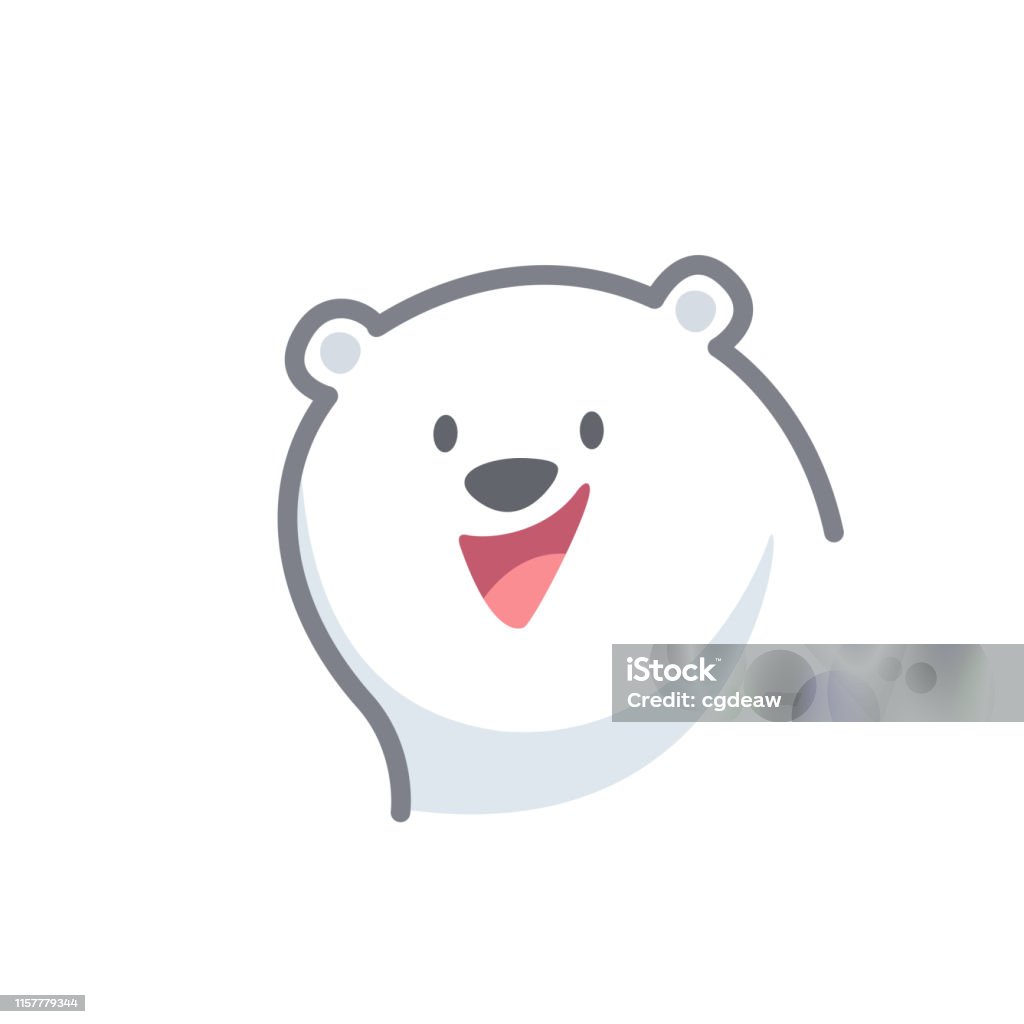 Nhân Vật Hoạt Hình Gấu Trắng Dễ Thương Bị Cô Lập Trên Nền Trắng ...