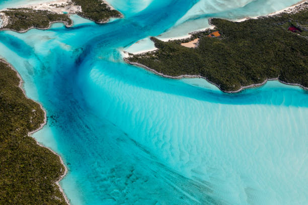 Bahamas, Beach, aerial, blue