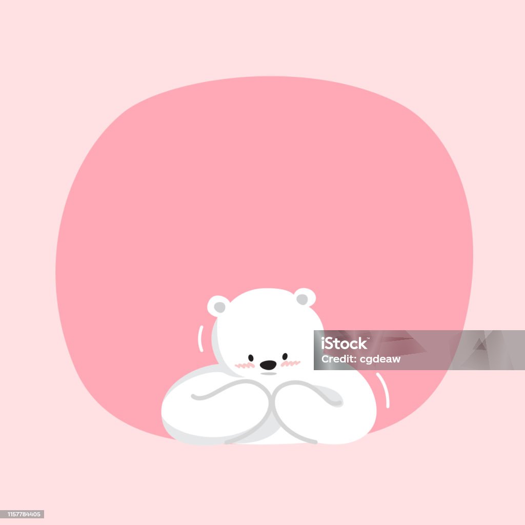Ilustración de Carácter De Dibujos Animados Oso Blanco Lindo En El Fondo De Color Pastel Rosa Para El Espacio De Copia De La Bandera Vacío Oso Blanco En La Plantilla De Burbuja Ilustración de Carácter De Dibujos Animados Oso Blanco Lindo En El Fondo De Color Pastel Rosa Para El Espacio De Copia De La Bandera Vacío Oso Blanco En La Plantilla De Burbuja