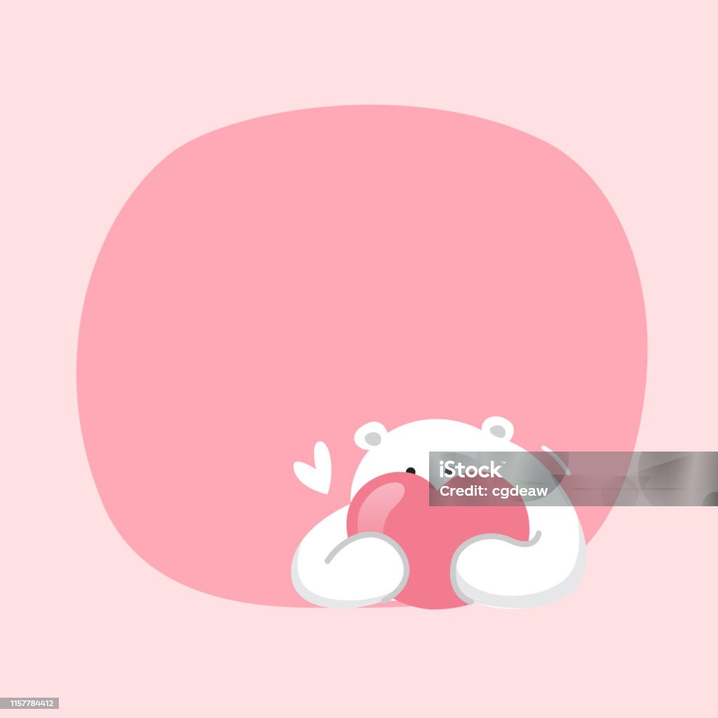 Trắng Gấu Hoạt Hình Nhân Vật Dễ Thương Trên Nền Màu Pastel Màu ...