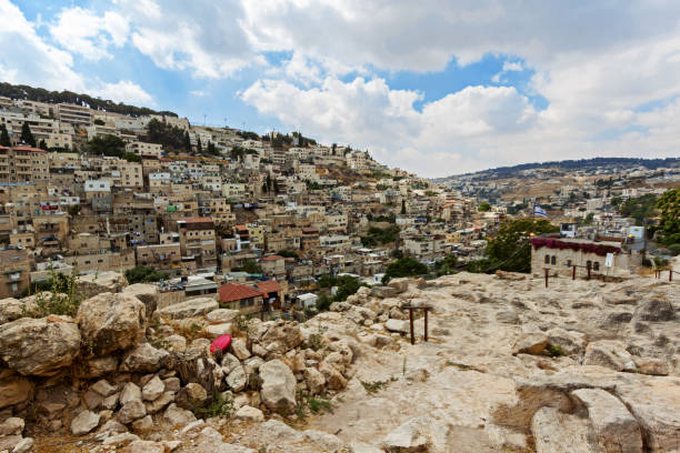 панорамный вид на иерусалим, израиль - el aqsa стоковые фото и изображения