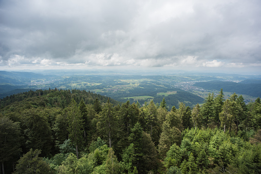View from a mountain on Lake Kochel in the Bavarian Alps