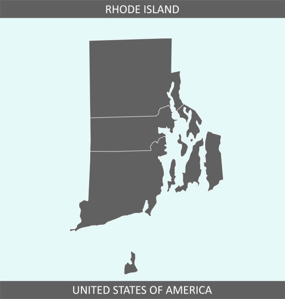 Rhode Island county map The map is accurately prepared by a map expert. westerly rhode island stock illustrations