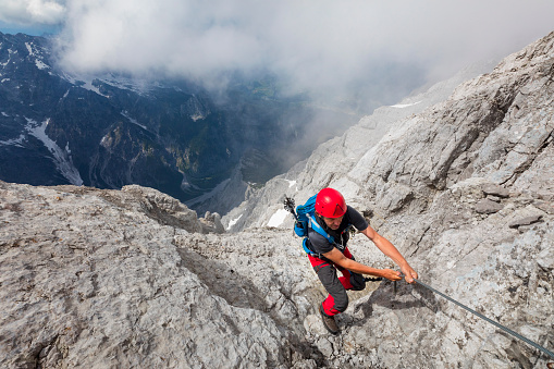Germany, Bavaria, Berchtesgaden National Park, Rock Climbing, The Way Forward, via ferrata