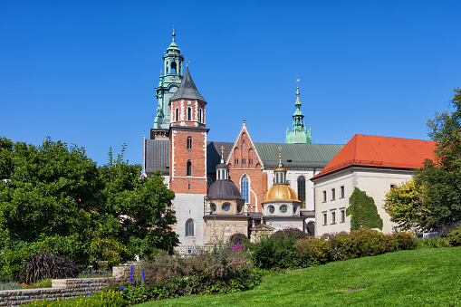 City of Krakow in Poland, Wawel Cathedral - Royal Archcathedral Basilica of Saints Stanislaus and Wenceslaus.