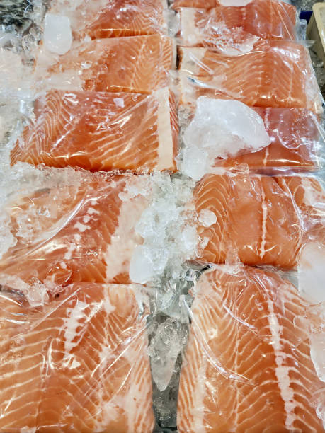 istock Fresh salmon in packing on ice 1157798106