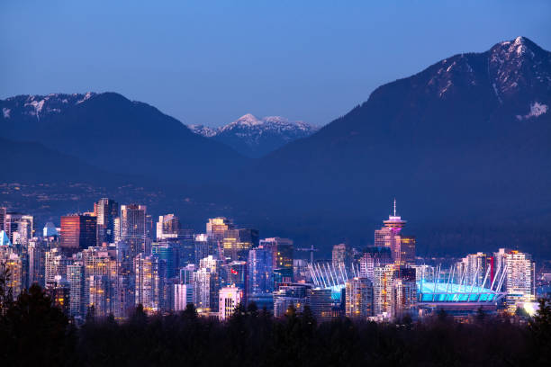 istock Downtown Vancouver cityscape from Queen Elizabeth Park at dusk 1157799953